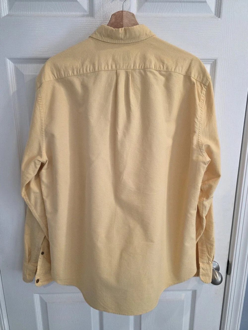 J.Crew Garment Dye Slim Untucked Oxford Shirt Large Yellow